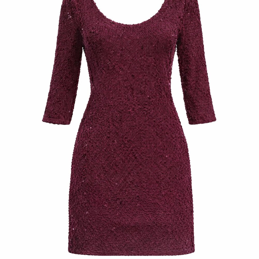 BB Dakota XL Sequin Cocktail Dress Mauve Pink Party Evening